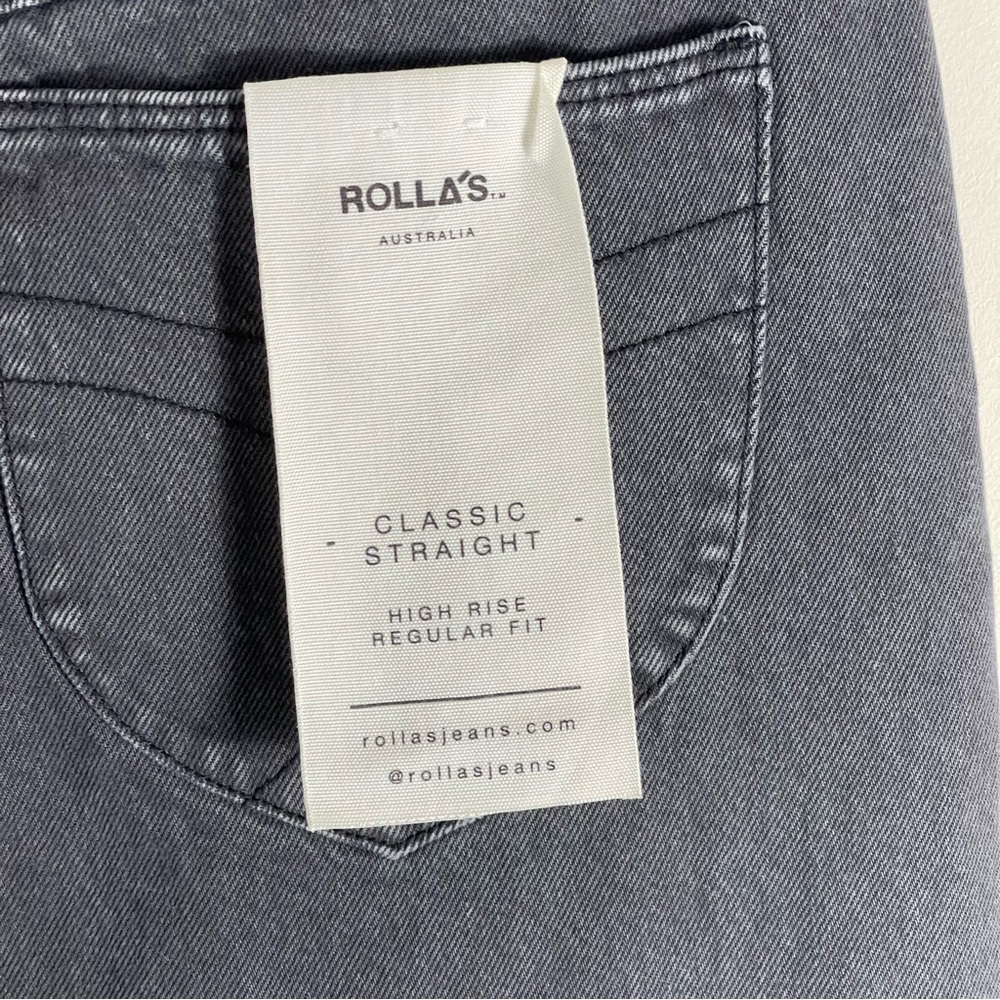 ROLLA'S Women's Straight Leg Jeans in Charcoal Gray - Picture 9 of 16